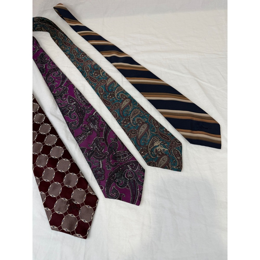 Vintage Countess Mara Tie Lot of 4 Silk Paisley Geometric Stripe Mens Neckties